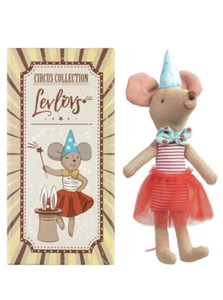 Levlovs Birthday Mouse Stuffed Animal｜Linen Mouse Toy｜Mouse Family｜Cotton Mouse - Picture 1 of 2