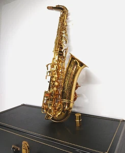 1935 BUESCHER ARISTOCRAT TRUE TONE LOW SAXOPHONE W/CASE SERIAL 270265 FREE SHIP - Picture 1 of 16