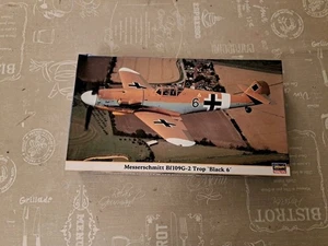 Messerschmitt Bf-109 G-2 Trop Black 6 Hasegawa 1/48 As New  - Foto 1 di 8