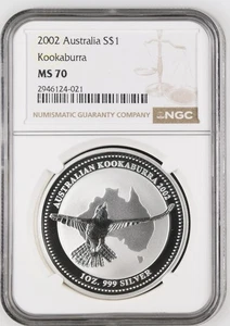 Australia 2002 Kookaburra S$1 NGC MS70 Rare - Picture 1 of 2