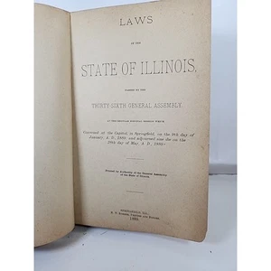 state of illinois 36th general assembly 1889 See Photos - Foto 1 di 8
