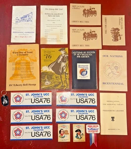 Lote de pegatinas de parachoques vintage de recuerdos del bicentenario 1776-1976, llavero y más - Imagen 1 de 23