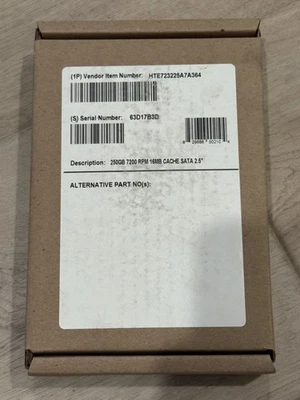 HITACHI 250GB 7200RPM 2.5" SATA HARD DRIVE (HTE723225A7A364) - Image 1 of 3