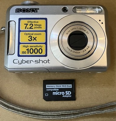 Sony Cyber-shot DSC-S650 7.2MP Digital Camera + MEMORY Card - Image 1 of 3