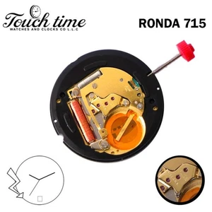 Ronda 715 Swiss  Quartz Movement-H:3.70mm-White Date Disk at 6-3 Hands-5 Jewels. - Picture 1 of 2