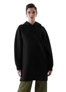 NUEVO CON ETIQUETAS COS Vestido Sudadera Para Mujer Con Capucha De Gran Tamaño en Negro Talla M/L - Imagen 1 de 12