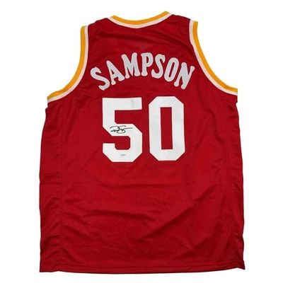 Autographed/Signed Ralph Sampson Houston Red Basketball Jersey JSA COA - Image 1 of 4