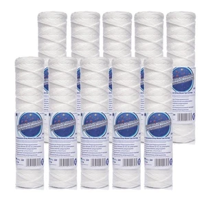 10pk 5 Micron Yarn String Sediment Water Filter Aquafilter FCPP5 10" x 2.5" - Picture 1 of 1