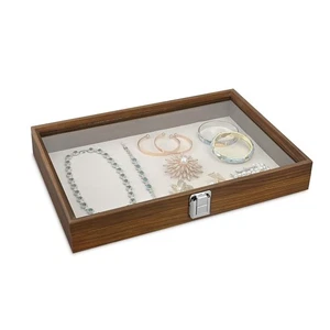 Schmuckvitrine, Vitrine Zubehör Aufbewahrungsbox mit Hartglas - Bild 1 von 7