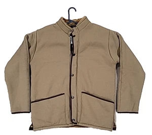 Barbour Men's Chore Heavy Duty Faux Fur Light Brown Winter Coat Size 46. - Picture 1 of 15