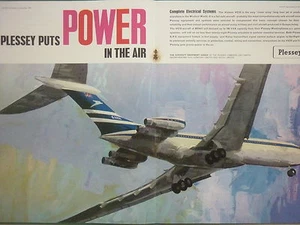 12/1962 PUB PLESSEY AIRCRAFT EQUIPMENT VC-10 AIRLINER BOAC AIRLINE ORIGINAL AD - Picture 1 of 1