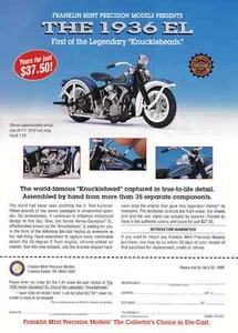 1936 HARLEY-DAVIDSON KNUCKLEHEAD ~ GREAT DIE-CAST AD - Picture 1 of 1