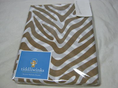 NewTiddliwinks Madagascar Fabric Shower Curtain  - Brown/White Zebra Print 71x71 - Image 1 of 4