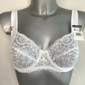 Sujetador Mujer In Extenso Sin Acolchar con Aros y Encaje Blanco Nuevo - Imagen 1 de 2