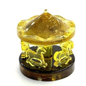 USA Handmade Souvenir Carousel with Baltic amber home HORSE KIZIMA - Picture 1 of 4