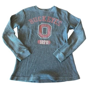 T University Ohio State Waffle Knit Henley Boys Size M - Picture 1 of 5