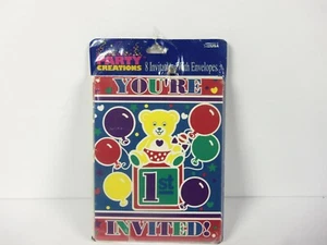 Party Creations You’re Invited 1st Birthday Greeting Card Invitations 8 Cards - Picture 1 of 2