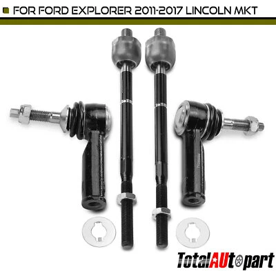 Kit de dirección de varilla de amarre de 4 piezas para Ford Explorer 2011-2017 Lincoln MKT interior y exterior Foto 1 de 4