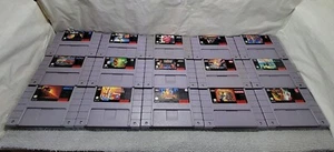 Super Nintendo SNES Game Lot (15) - NBA Jam, World Heroes, Lock On, Top Gear 2 + - Picture 1 of 13