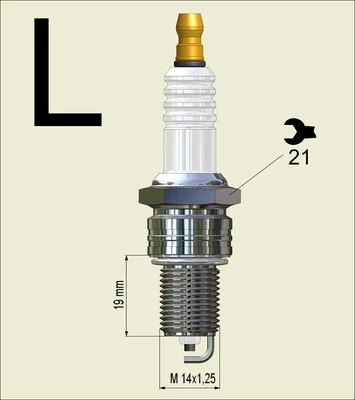 4 pieces 150 141 040 Nology Silver Spark Plug M14x1.25-19mm reach, 13/16" Hex   - Image 1 of 4