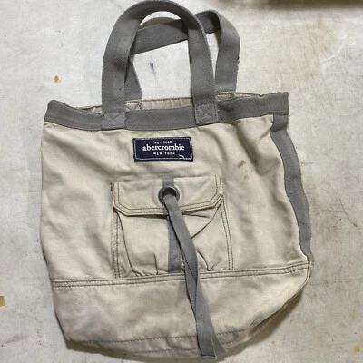 Abercrombie & Fitch Large Canvas Beach Tote  Bag Logo Vintage - Image 1 of 4