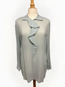 Giorgio Armani Le Collezeoni Long Sleeve Ruffled Blouse Size 42/8 - Picture 1 of 13