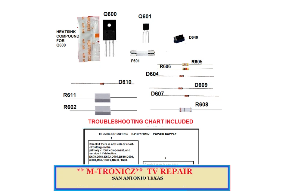 REPAIR KIT FOR  EMERSON  LC320EM2  POWER SUPPLY   A1AF8MPW-001  A17F8MPW - Image 1 of 1