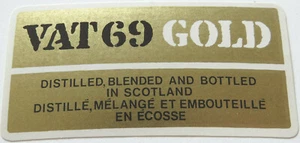 Vintage VAT 69 GOLD Scotch Whiskey Paper LABEL Scotland Spirit 3-7/8" - Picture 1 of 1
