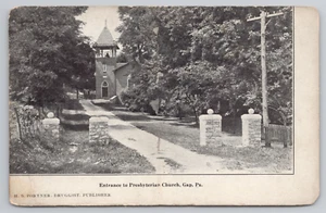Postkarte Der Eingang zur Presbyterianischen Kirche in Gap, PA. - Bild 1 von 2