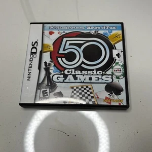 50 Classic Games (Nintendo DS, 2009) Sudoku Checkers Chess Backgammon Holdem - Picture 1 of 3