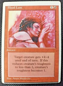 Error Misprint Bloodlust MTG Card 4th Ed Set Magic The Gathering by WotC 1995 - Picture 1 of 4