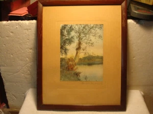 Antique Taber Prang Hand Colored Landscape Photograph 1906 THE OLD LANDMARK - Picture 1 of 10