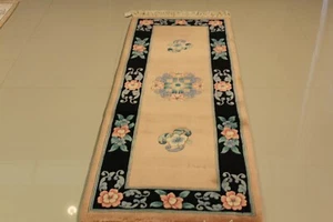 Super Fine Vintage Chinese Aubusson Rug 2.3 x 6.1 100% wool 75% OFF GREAT PRICE! - Picture 1 of 8