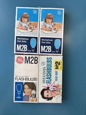 Vintage 4 Boxes of Flashbulbs ,1 Sylvania , 1 Ge, 2 Westinghouse  Free Shipping - Image 1 of 4