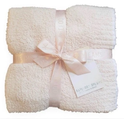 Nuevo Barefoot Dreams Throw-45”x60” (rosa/blanco) Foto 1 de 3