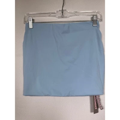 Mini-saia feminina Missguided azul claro Bodycon cintura alta XS NOVA COM ETIQUETAS - Imagem 1 de 4