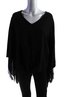 Женская блузка Joseph Ribkoff с v-образным вырезом и завязанным подолом и колокольчиком с длинным рукавом черная размер 6 - Изображение 1 из 4