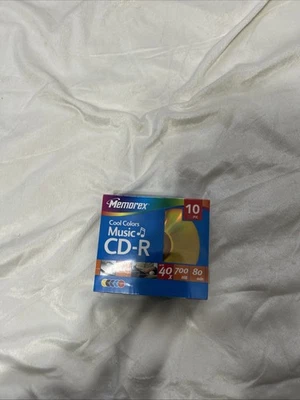 New Memorex Music Cd-r Cool Colors 10pk 40x 700 Mb 80 Min Recordable Sealed  - Image 1 of 4