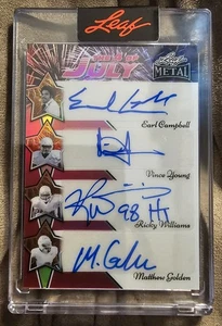 RICKY WILLIAMS MATTHEW GOLDEN 2025 LEAF METAL INDEPENDENCE DAY QUAD AUTO 1/1 - Picture 1 of 1