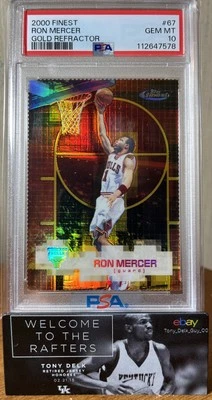 2000-01 Topps Finest Ron Mercer Gold Refractor PSA 10 GEM MINT #26/100 POP 2 - Image 1 of 2