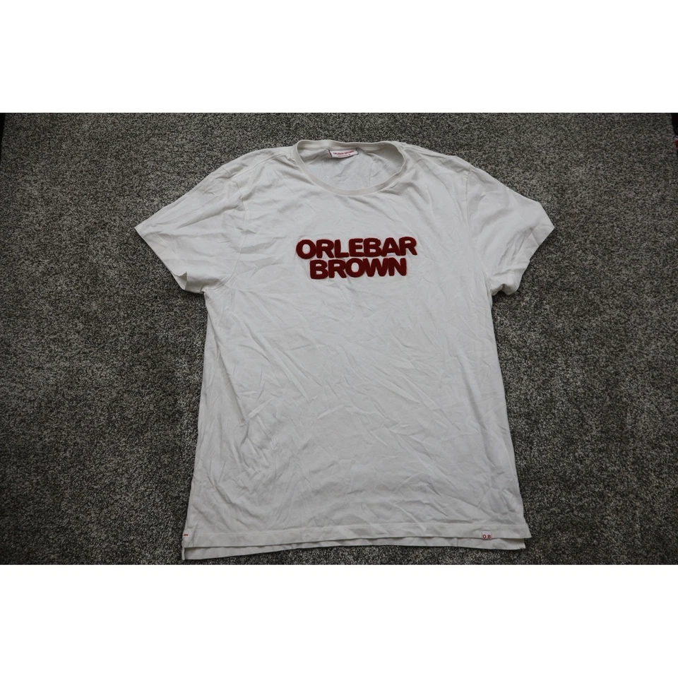 Camiseta Orlebar Marrón Para Hombre XL Blanca Roja Logo Algodón Foto 1 de 4
