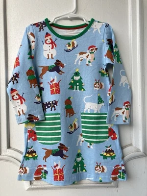 NEW Girl's Christmas Dress  - Holiday Multi Print -Mini Boden Inspired Size 5 - Image 1 of 2