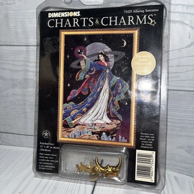 VTG Dimensions ALLURING SORCERESS Charts & Charms Cross Stitch 72425 J Himsworth - Image 1 of 4