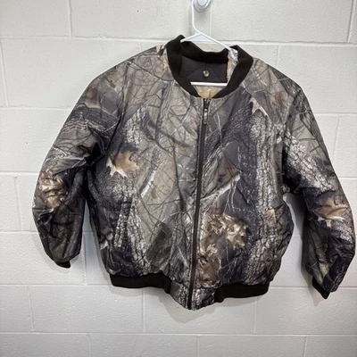 Vintage Realtree Hardwood Camo Full Zip Bomber Jacket Reversible Insulated XL - Image 1 of 4
