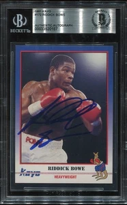 RIDDICK BOWE signed autographed 1991 KAYO ROOKIE CARD RC BECKETT (BAS) - Picture 1 of 2