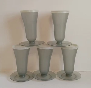 Tupperware Parfait Eisbecher Dessertbecher # 754 5er Set rauchgrau VINTAGE groß - Bild 1 von 14