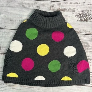 Gymboree Girls XS Polka Dot Turtleneck Poncho Sweater Cotton 2010 Merry & Bright - Picture 1 of 8