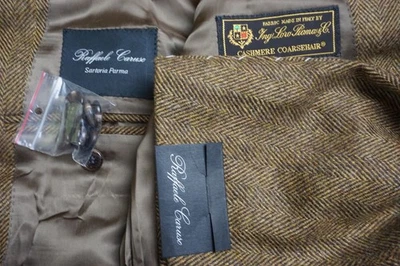Caruso Brown Herringbone Loro Piana Cashmere Coarshair Sport Coat Jacket 50R NEW - Image 1 of 4
