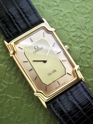 VINTAGE 1984 DECO OMEGA DE VILLE CHALLENGE GP QUARTZ WATCH 1450  - RUNS SLOW - Image 1 of 4