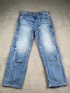 American Eagle Carpenter Jeans Mens 32x29 Blue Double Knee Denim - Picture 1 of 18